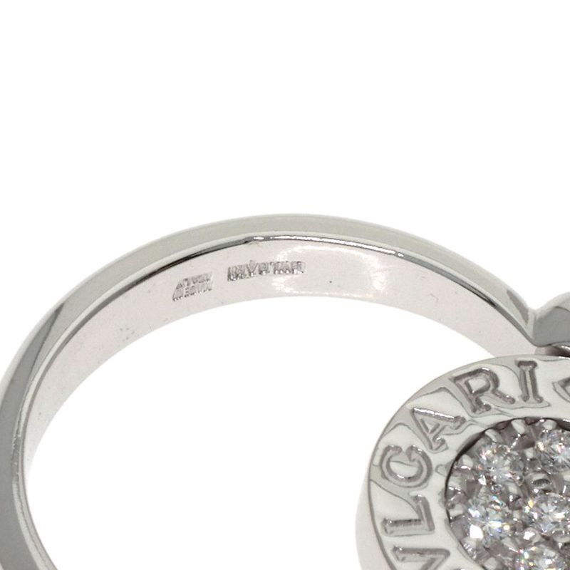 Bvlgari Flip Onyx Diamond Ring 18K White Gold