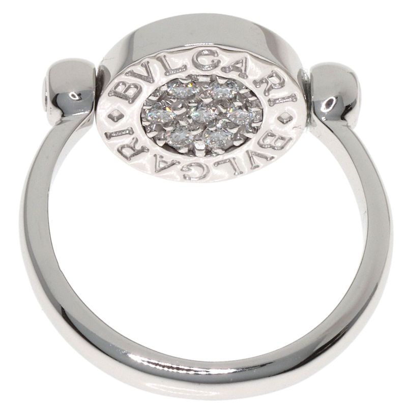 Bvlgari Flip Onyx Diamond Ring 18K White Gold