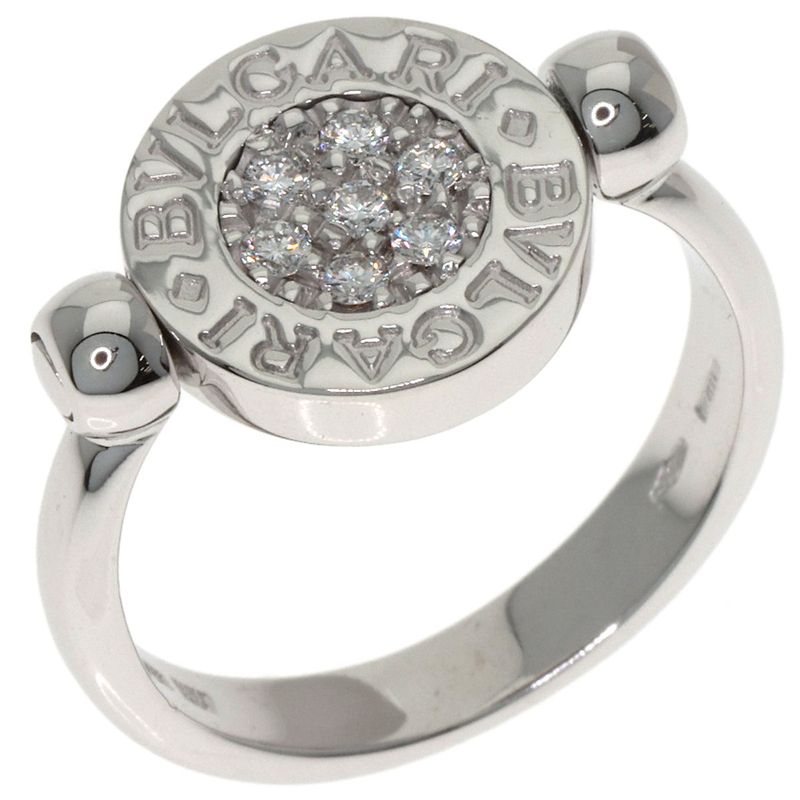 Bvlgari Flip Onyx Diamond Ring 18K White Gold