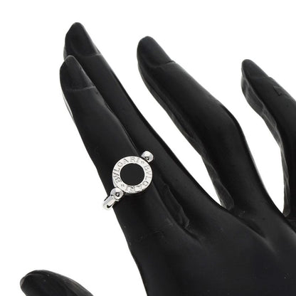 Bvlgari Flip Onyx Diamond Ring 18K White Gold