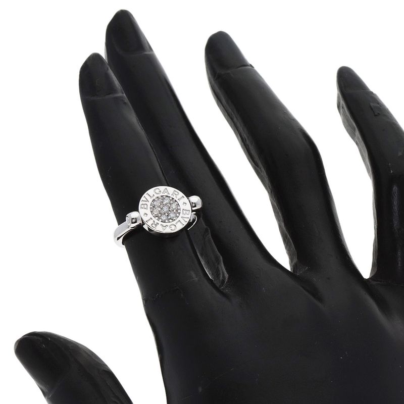 Bvlgari Flip Onyx Diamond Ring 18K White Gold