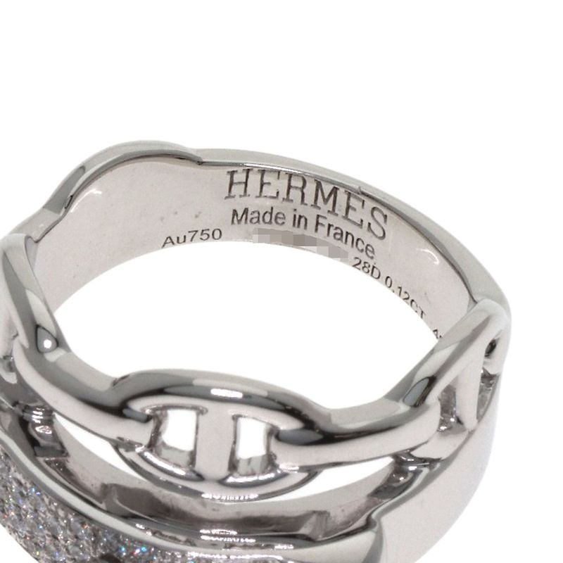 Hermes Aluminum Diamond 49 Ring 18K White Gold
