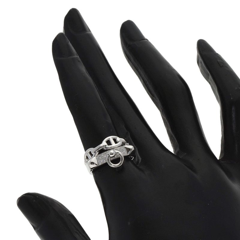 Hermes Aluminum Diamond 49 Ring 18K White Gold