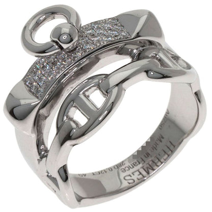 Hermes Aluminum Diamond 49 Ring 18K White Gold
