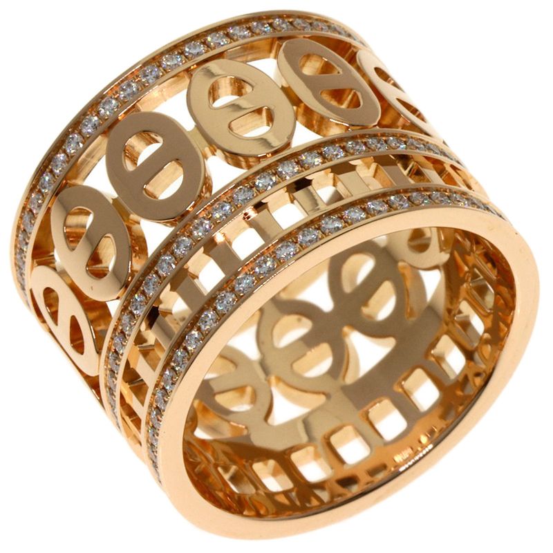 Hermes Chaine D'ancre Divine Diamond 52 Ring 18K Pink Gold