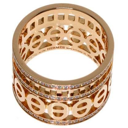 Hermes Chaine D'ancre Divine Diamond 52 Ring 18K Pink Gold