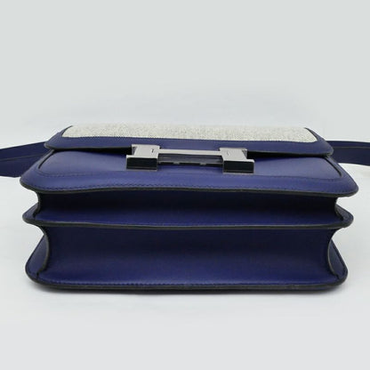 Hermes Constance 3 Blue Silver Toile Ash Berlinne Veau Handbag