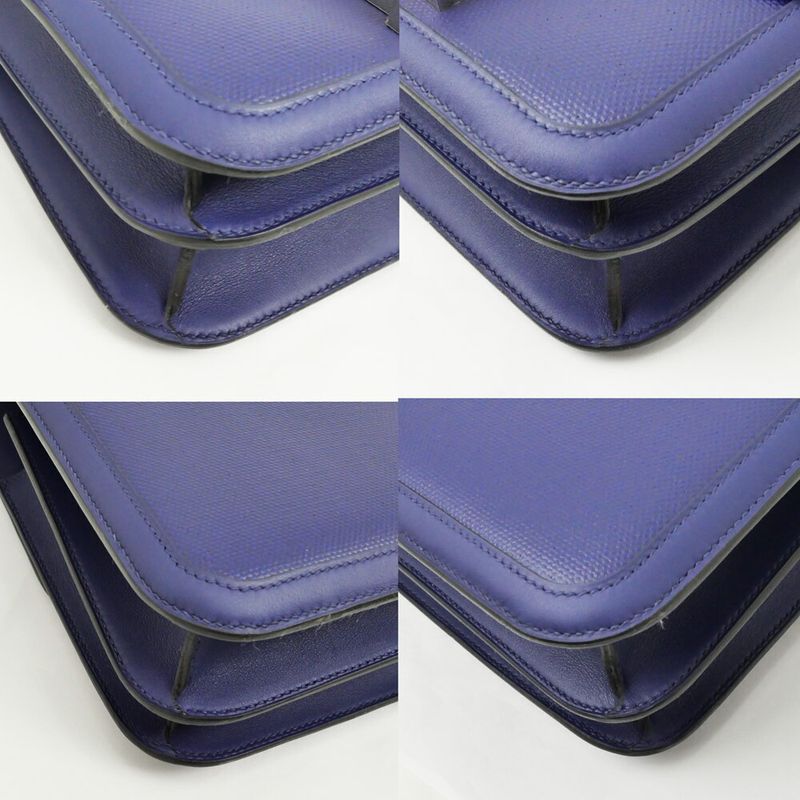 Hermes Constance 3 Blue Silver Toile Ash Berlinne Veau Handbag