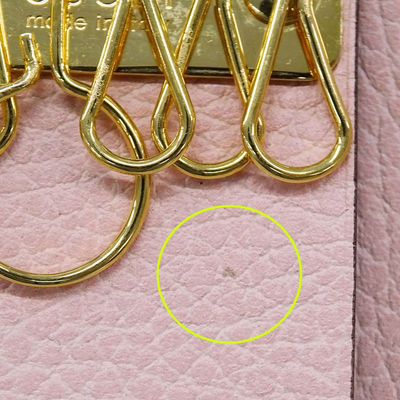 Gucci Key Case Leather Petit Marmont Double Pink Key Holder