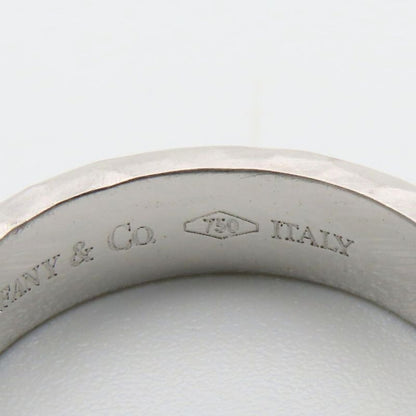 Tiffany & Co Ring Hammered 18K White Gold Diamond Silver