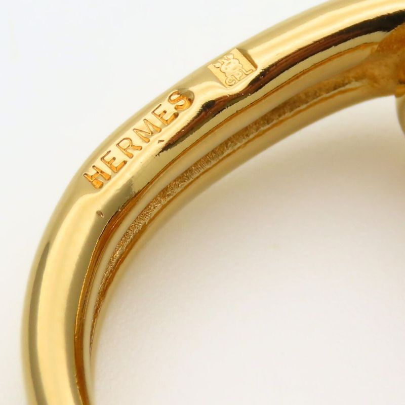 Hermes Scarf Ring Head Metal Gold Plated