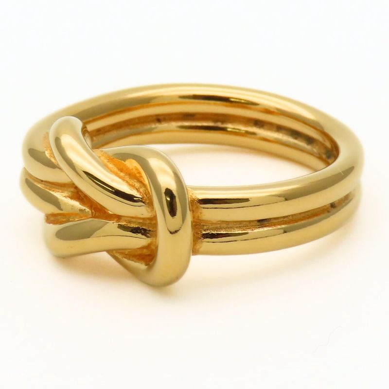 Hermes Scarf Ring Head Metal Gold Plated