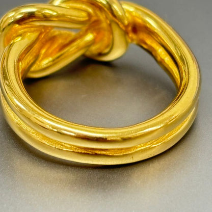 Hermes Scarf Ring Head Metal Gold Plated