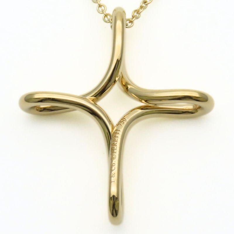 Tiffany & Co Necklace Infinity Cross 18K Yellow Gold