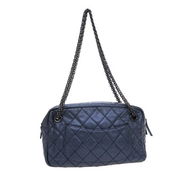 Chanel Quilted Handbag Blue Navy