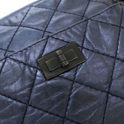 Chanel Quilted Handbag Blue Navy