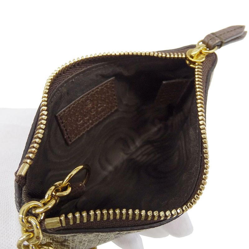 Gucci Wallet Coin Case Ophidia GG Supreme Canvas Brown Ring