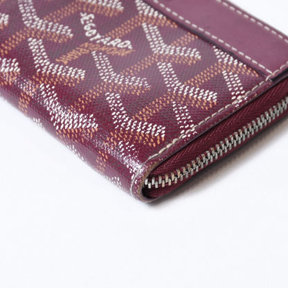 Goyard Matignon PM Card Case Coin Purse Din Canvas Leather Red Silver — view 6