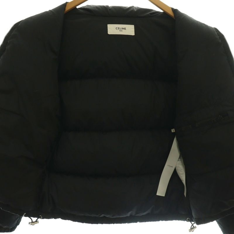 Celine Triomphe All Over Pattern Down Jacket Outer Zip Up 44 Black