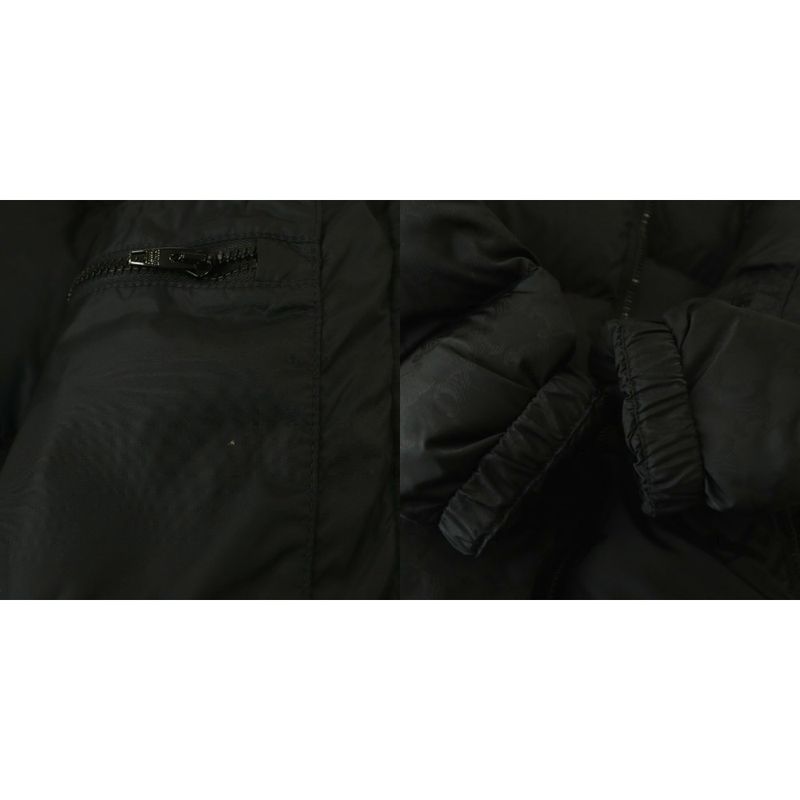 Celine Triomphe All Over Pattern Down Jacket Outer Zip Up 44 Black