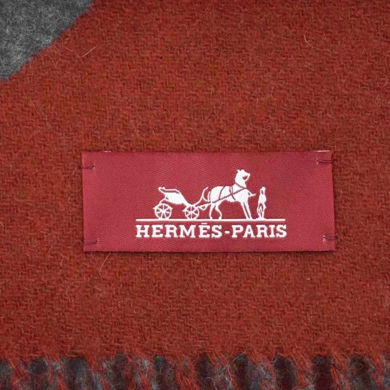 Hermes Grand Mall Scarf Cashmere Red