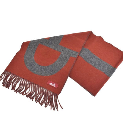 Hermes Grand Mall Scarf Cashmere Red