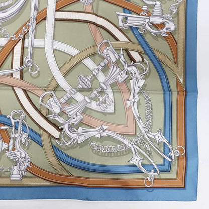Hermes Carre 90 Legendary Harness Scarf Silk Veil Armand Blue Jean