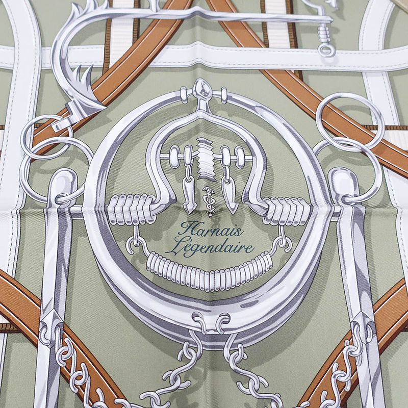 Hermes Carre 90 Legendary Harness Scarf Silk Veil Armand Blue Jean