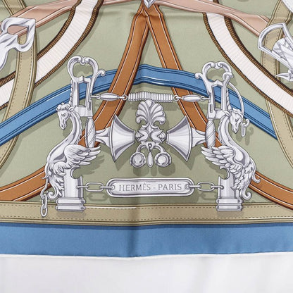 Hermes Carre 90 Legendary Harness Scarf Silk Veil Armand Blue Jean
