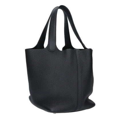 Hermes Picotin MM Taurillon Clemence Leather Handbag Black
