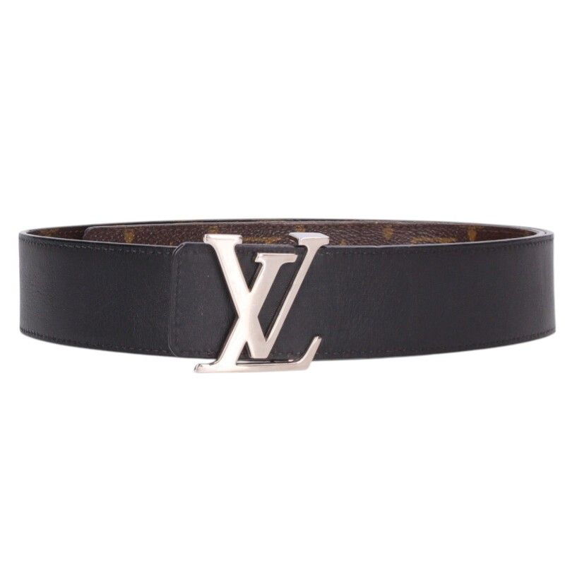 Louis Vuitton Belt LV Initial Monogram Reversible Leather 90 Brown Black