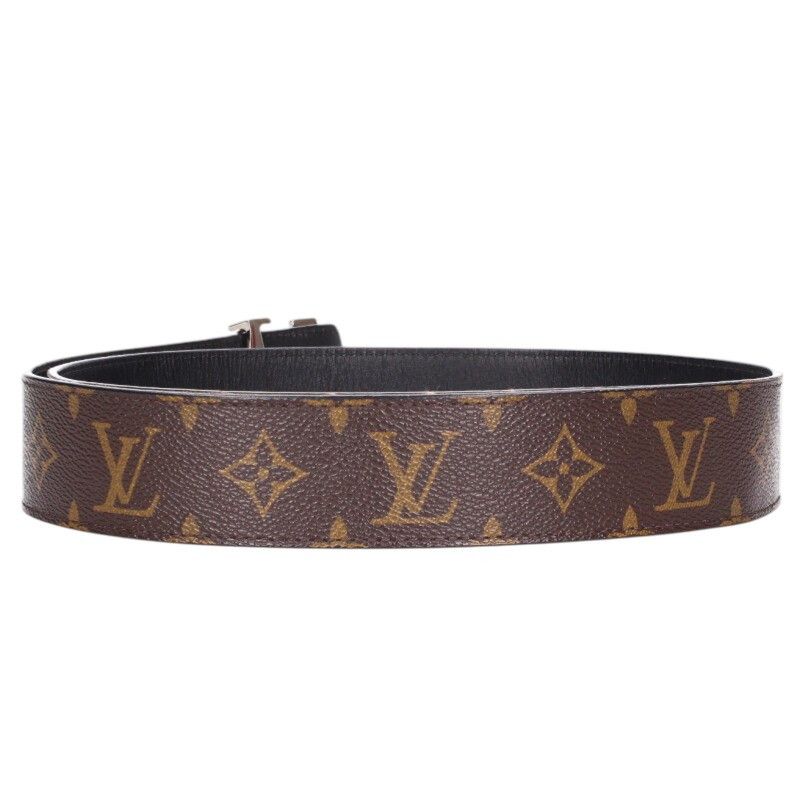 Louis Vuitton Belt LV Initial Monogram Reversible Leather 90 Brown Black