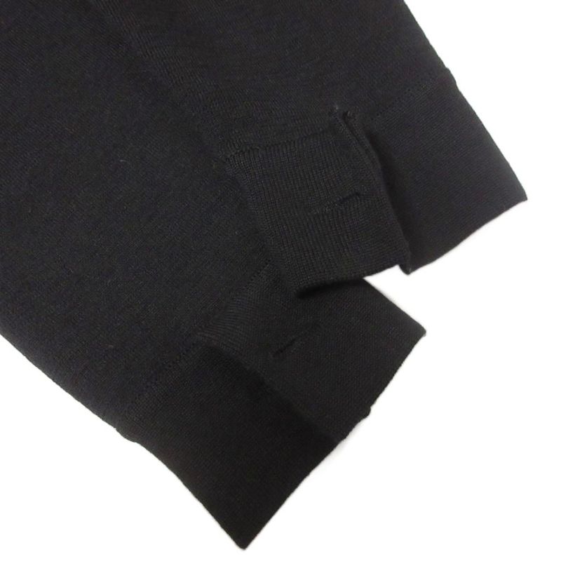 Hermes Martin Margiela Era Knit Cardigan Crew Neck Long Sleeve Wool Black