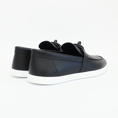 Hermes Moccasins Mind Loafers Kelly Black Calf Notation 42