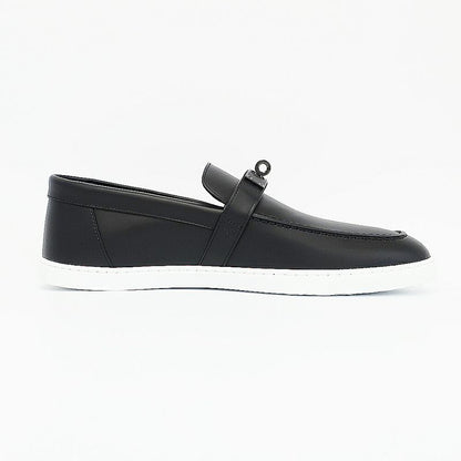 Hermes Moccasins Mind Loafers Kelly Black Calf Notation 42