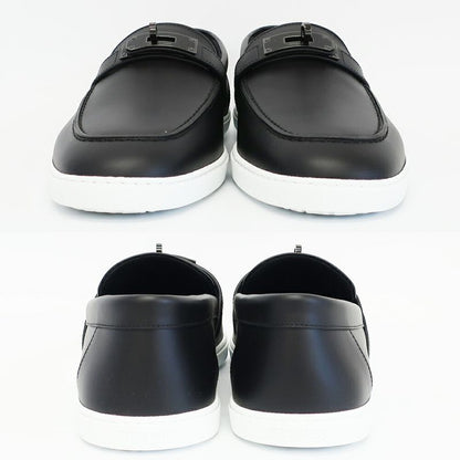 Hermes Moccasins Mind Loafers Kelly Black Calf Notation 42