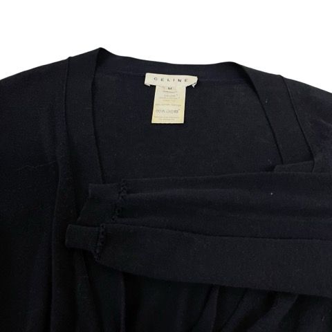 Celine Cardigan Long Sleeve Neck Cotton 2 M Navy