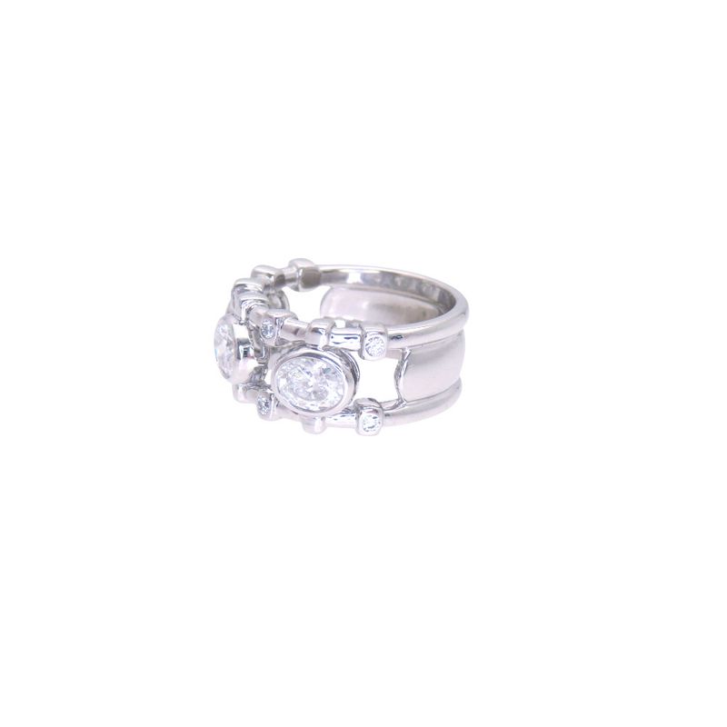 Dior Oval Cut Diamond Ring 51 18K White Gold