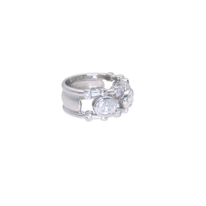 Dior Oval Cut Diamond Ring 51 18K White Gold