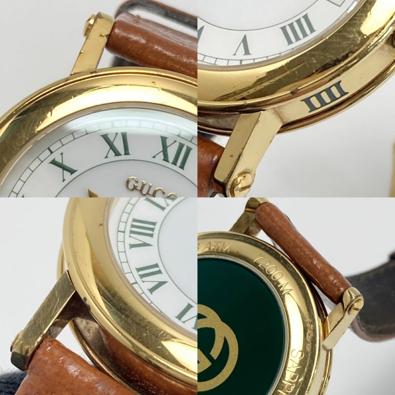 Gucci Roman Dial Date White Quartz Watch