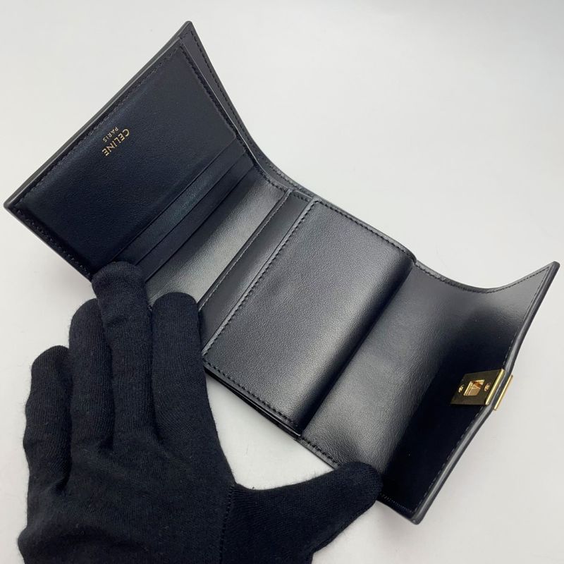 Celine Small Trifold Wallet 16 Seeds Black