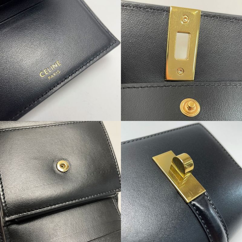 Celine Small Trifold Wallet 16 Seeds Black