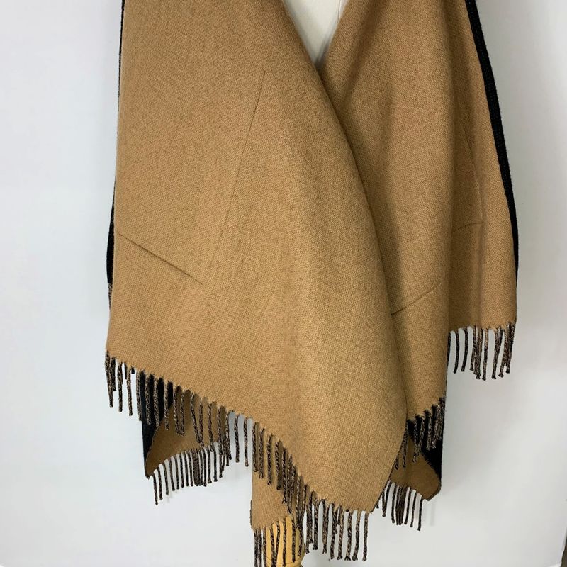 Fendi Poncho Zucca Pattern Black Brown Jacket