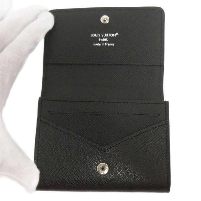 Louis Vuitton Taiga Business Card Holder NM Black Shoulder Bag
