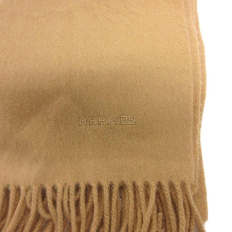 Hermes Paris Scarf Shawl Fringe Large Beige