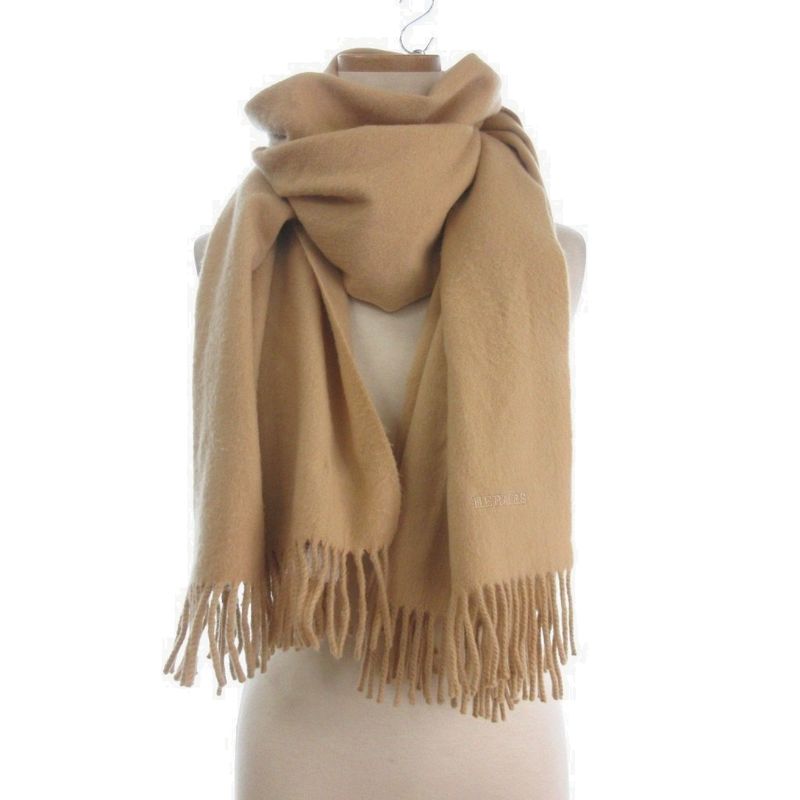 Hermes Paris Scarf Shawl Fringe Large Beige
