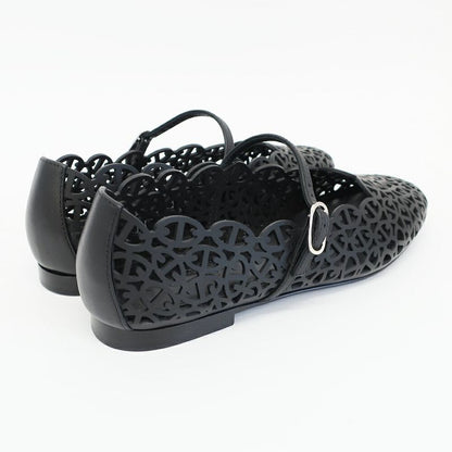 Hermes Ballet Shoes Meri Chaine D'ancre Black Calf Notation 38.5