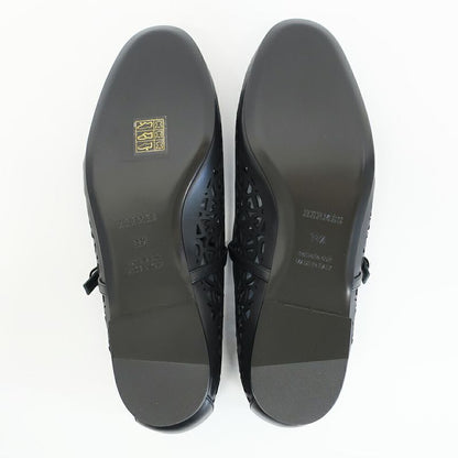 Hermes Ballet Shoes Meri Chaine D'ancre Black Calf Notation 38.5