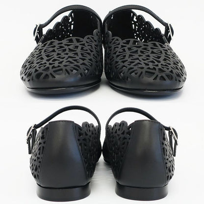 Hermes Ballet Shoes Meri Chaine D'ancre Black Calf Notation 38.5