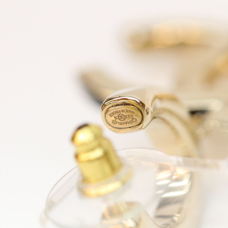 Chanel Gold Big Comic Mark Hoop Earrings